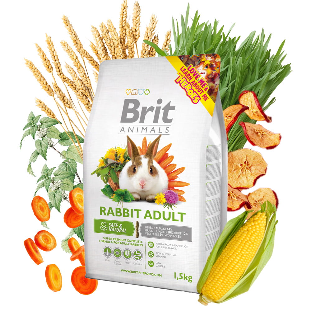 Brit Animals Rabbit Adult Complete dla dorosłych królików 1,5kg